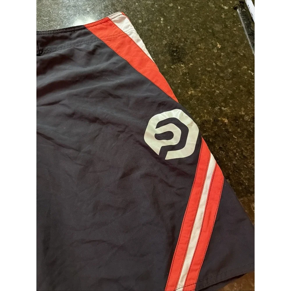 Vintage OP Ocean‎ Pacific Board Shorts Sz 38 Black Red Skater Surfer Swim